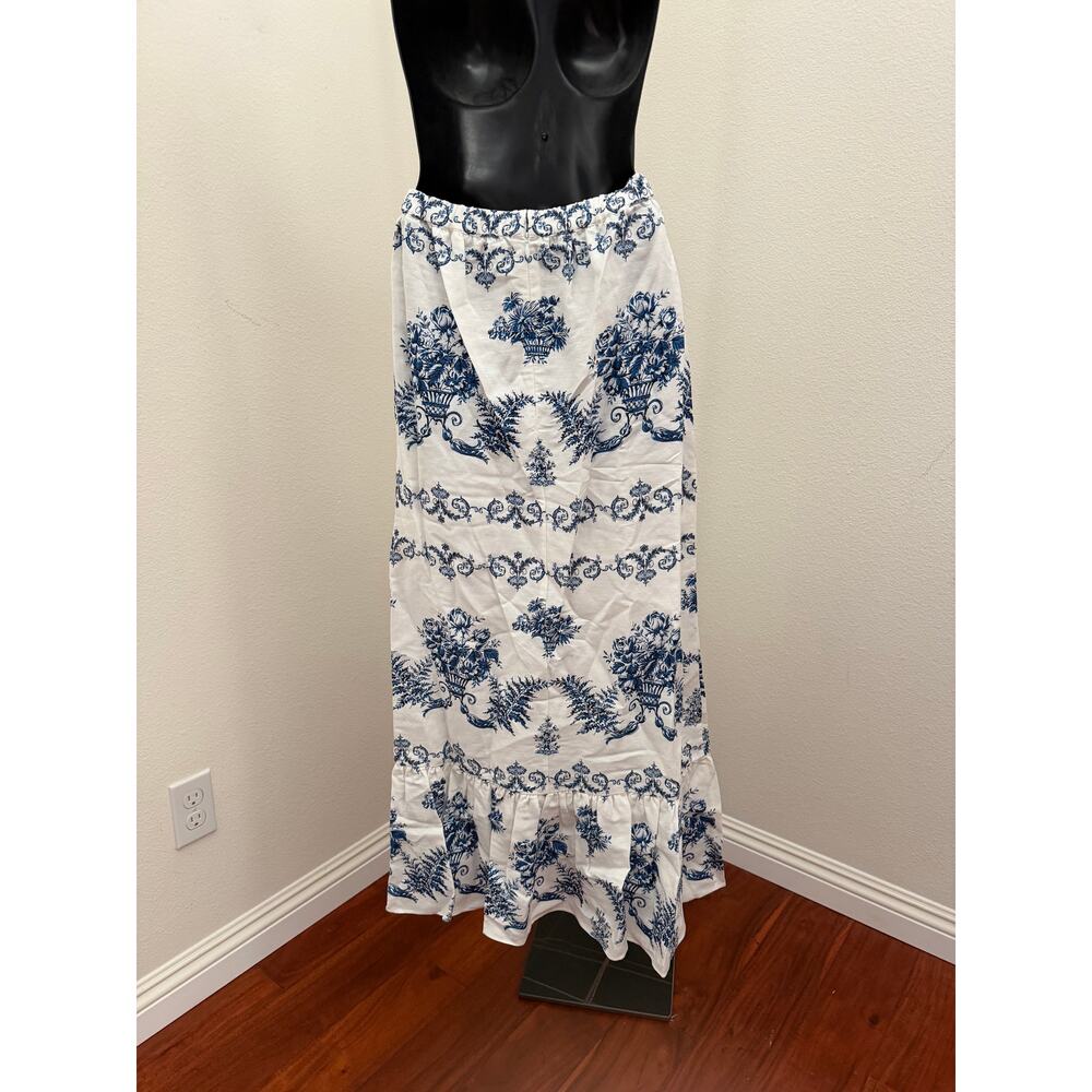 Sachin & Babi Austin Floral Toile Maxi Skirt Blue White XS NWT - Picture 9 of 11